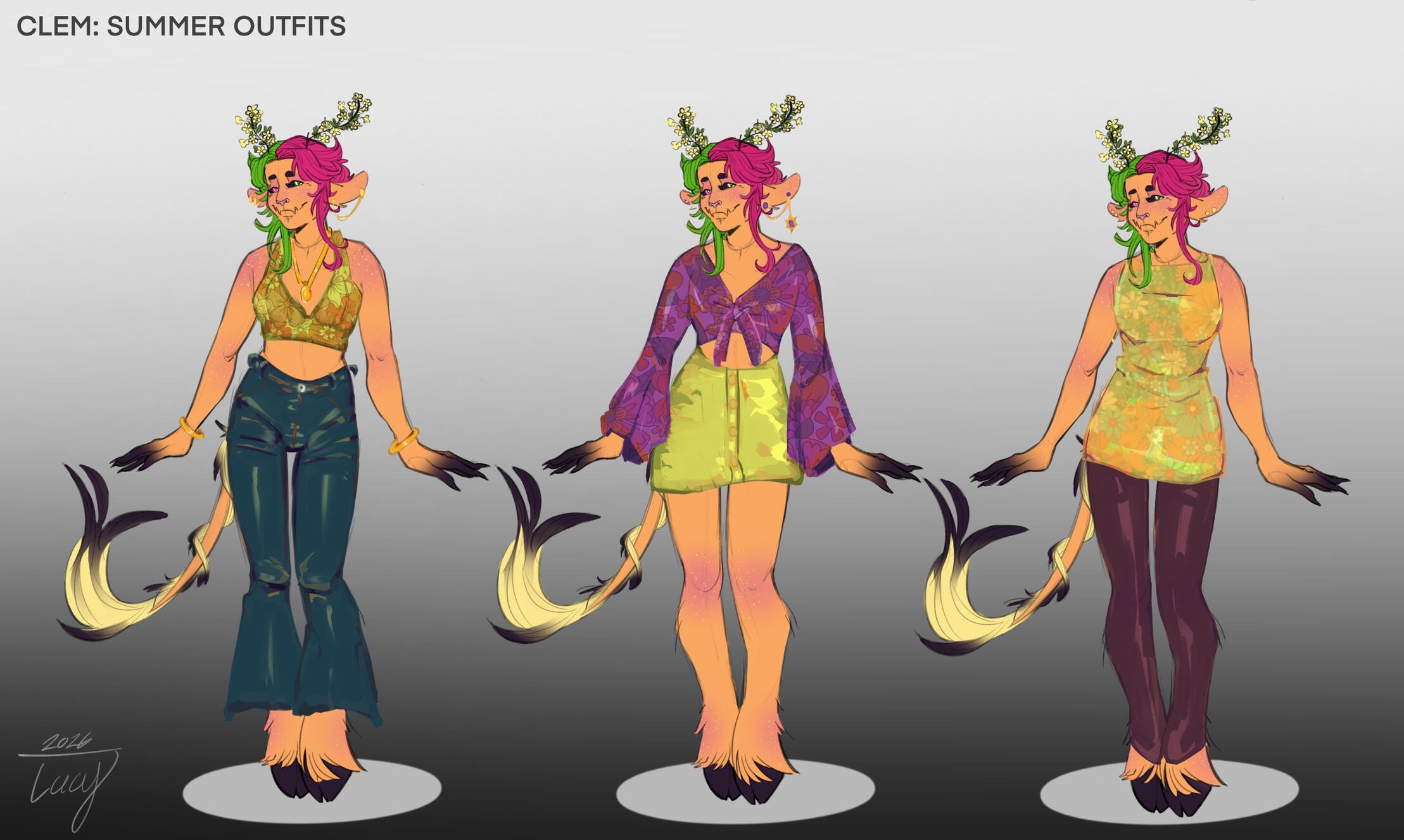 Concept art for Clemonthyne's PNGTuber model