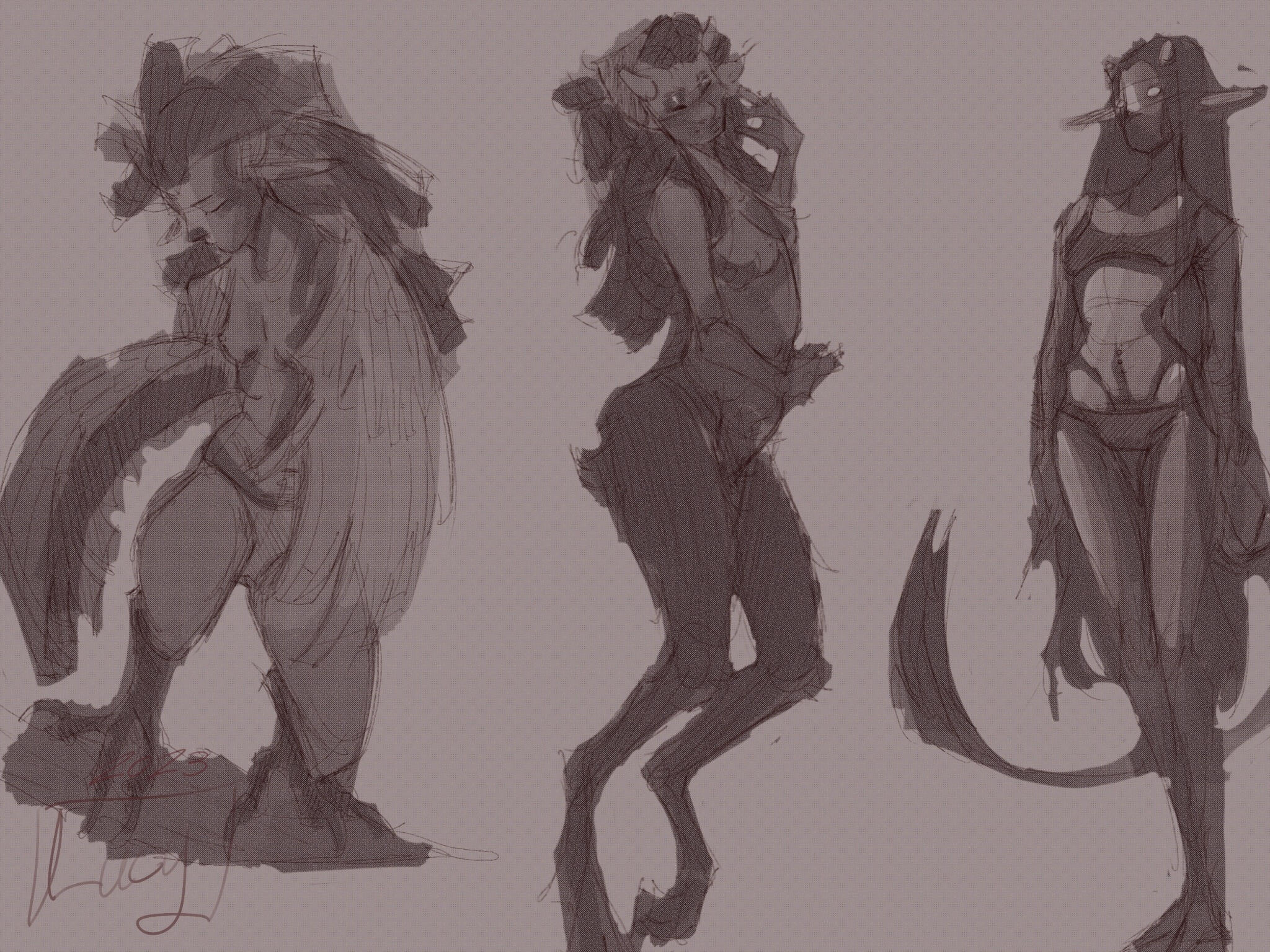 Creature concept sketches