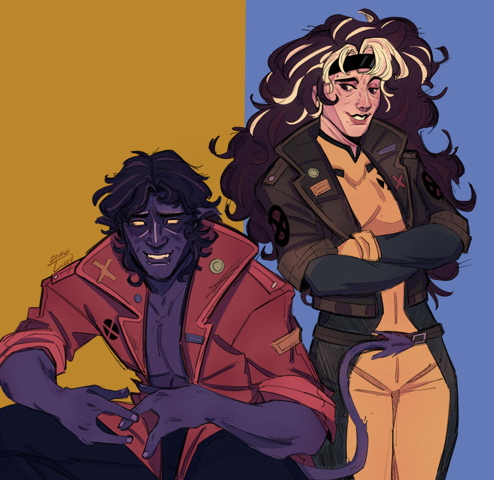 Nightcrawler and Rogue (Marvel's X-Men)